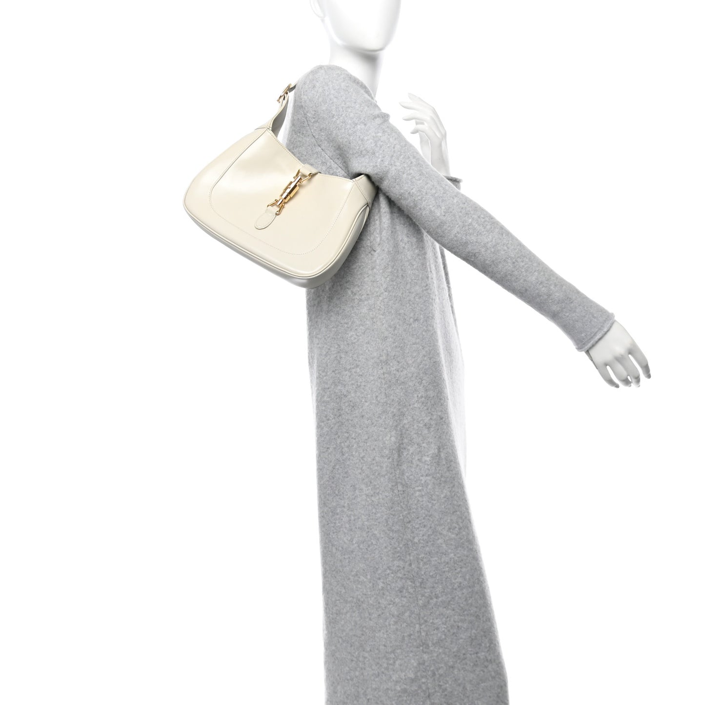 Boarded Dyana Lux Calfskin Small Jackie 1961 Hobo Mystic White