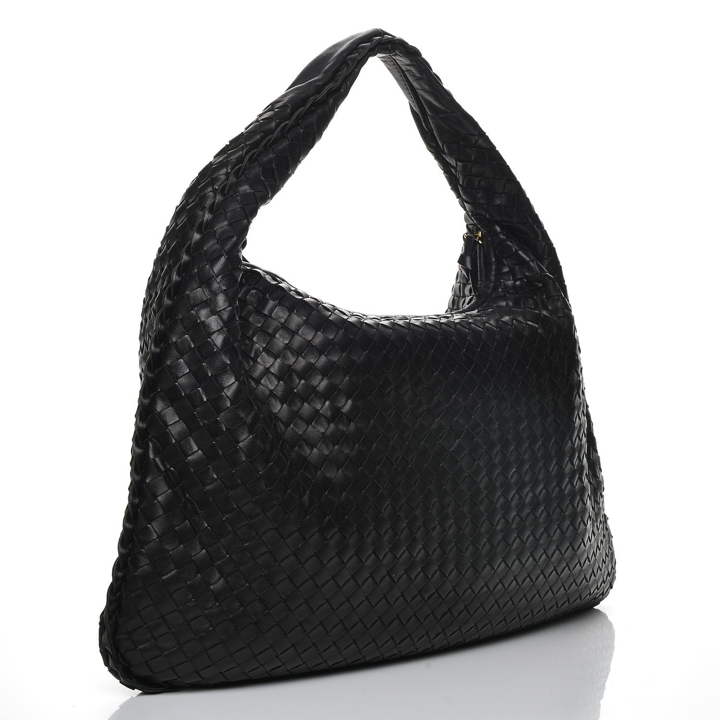 Nappa Intrecciato Large Veneta Hobo Nero Black