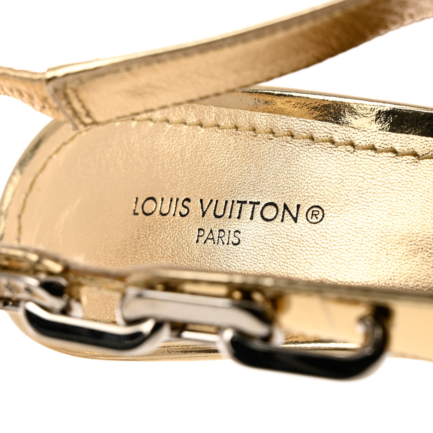 Louis Vuitton Metallic Calfskin Sparkle Slingback Pumps 37 Gold 4 of 12