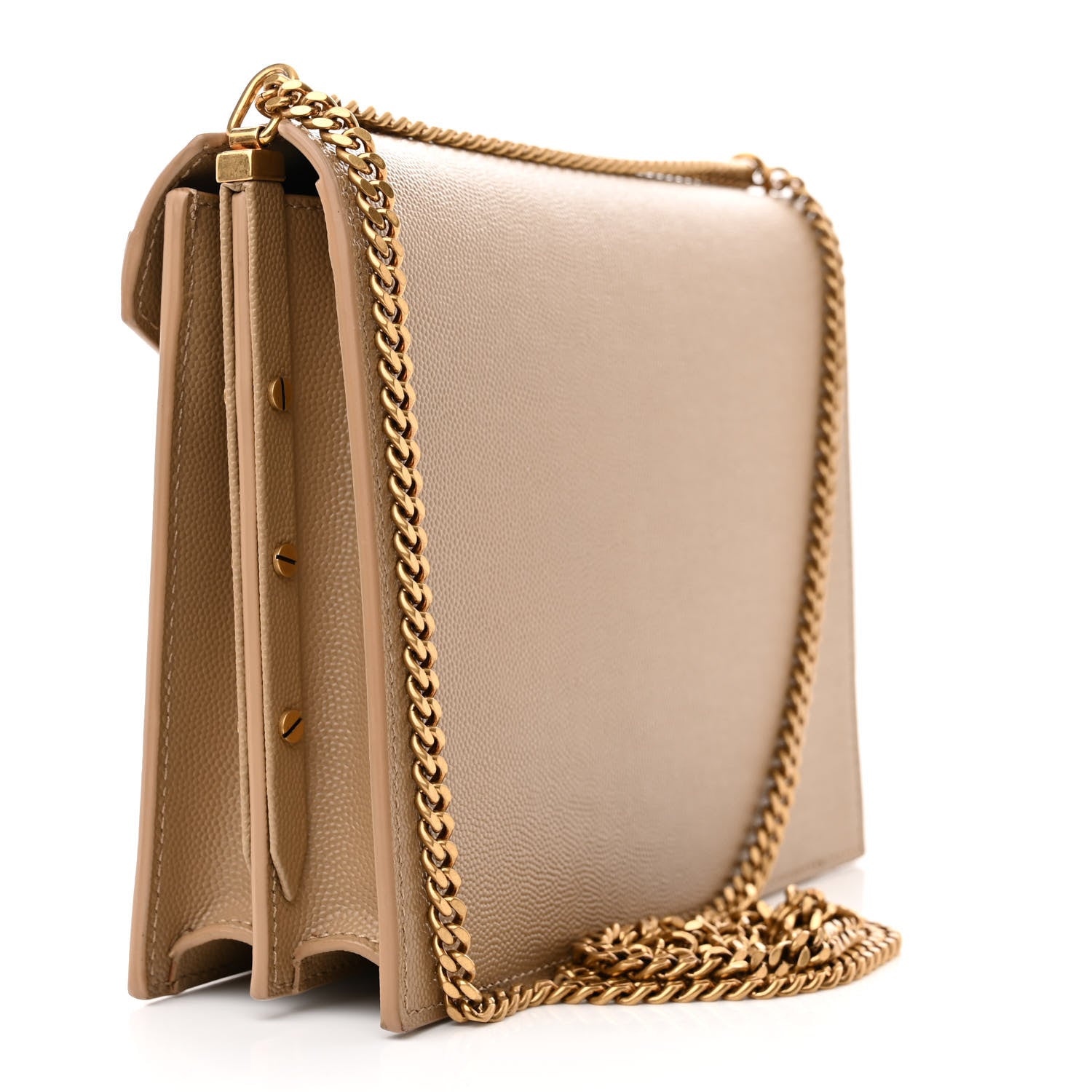 Saint Laurent Grain De Poudre Monogram Cassandra Clasp Bag Latte 3 of 9