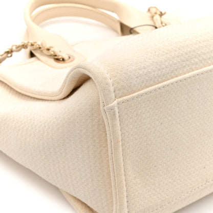 Chanel Mixed Fibers Small Deauville Tote White 18 of 19