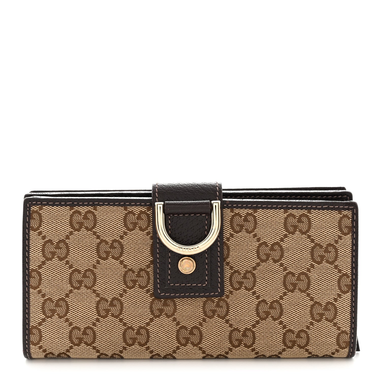 Gucci Monogram Abbey Continental Wallet Dark Brown 1 of 12