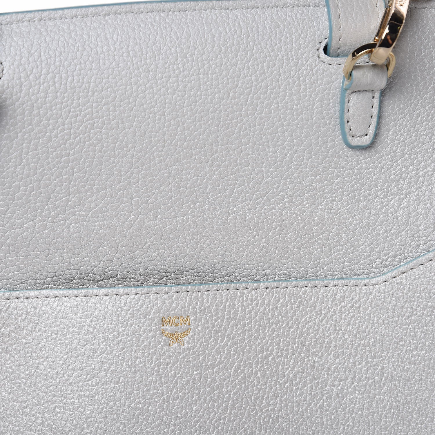 MCM Grained Calfskin Large Milla Convertible Backpack White 14 of 17