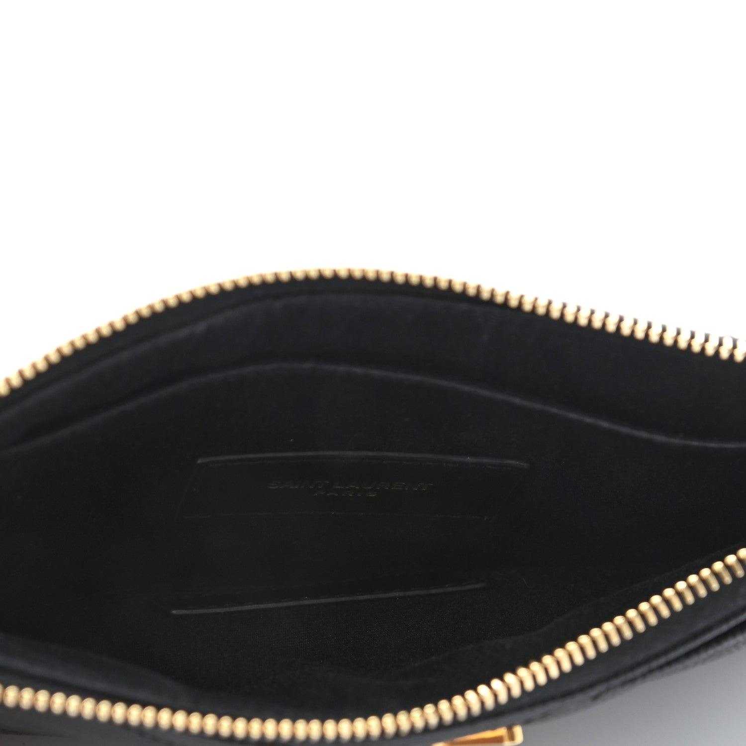 Saint Laurent Grain De Poudre Chevron Monogram Bill Pouch Black 5 of 7