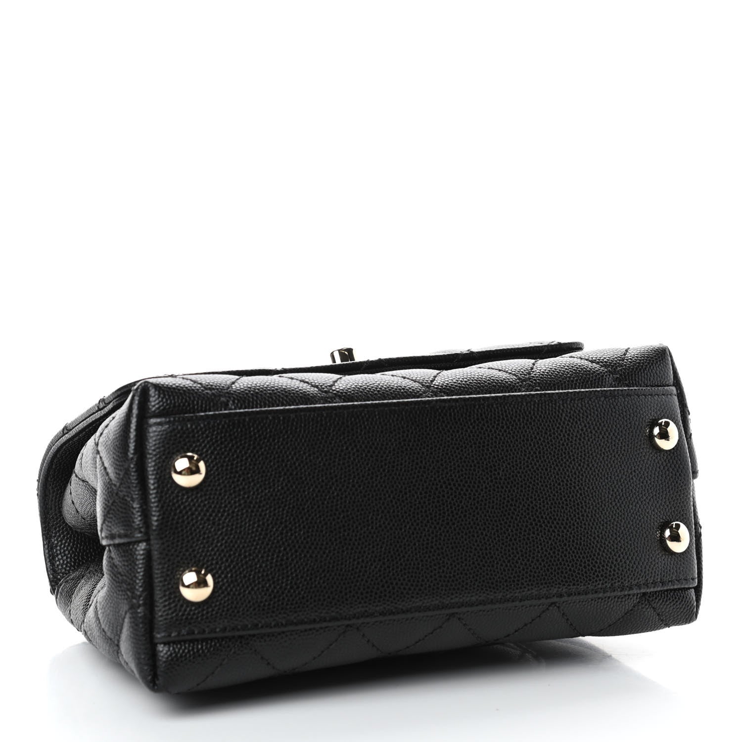 Chanel Caviar Lizard Embossed Quilted Extra Mini Coco Handle Flap Black 3 of 4