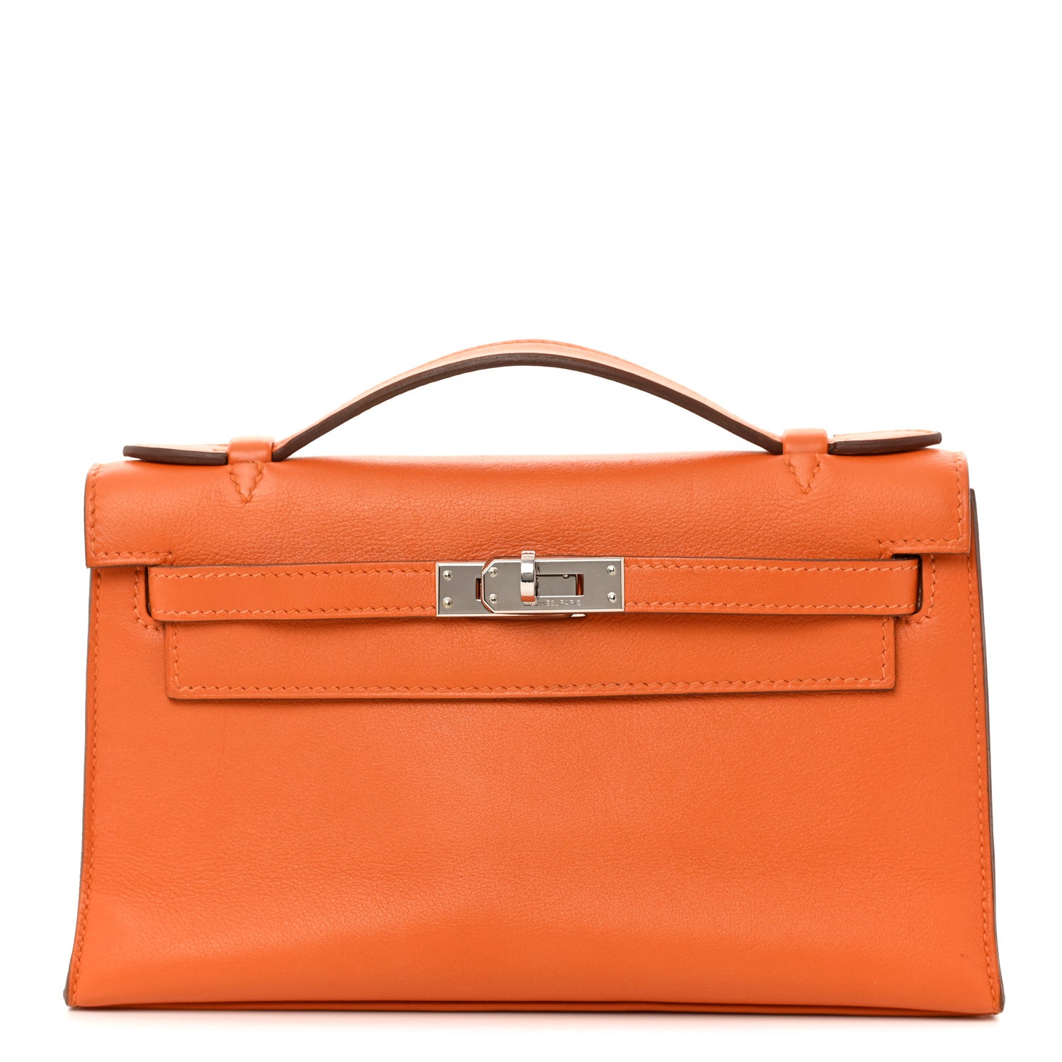 Hermes Swift Kelly Pochette Clutch Orange 1 of 13