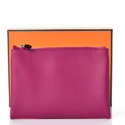 Hermes Evercolor Small Atout Pouch Rose Pourpre Bleu Saphir 8 of 8