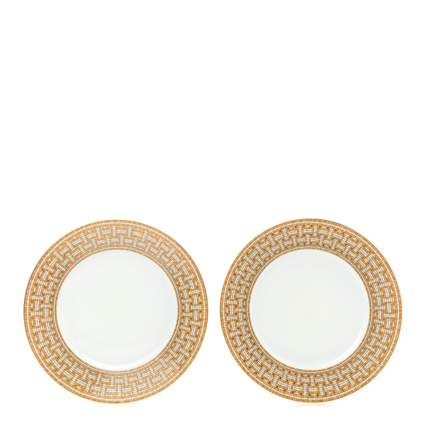 Porcelain Mosaique Au 24 Gold Dinner Plate Set of 2