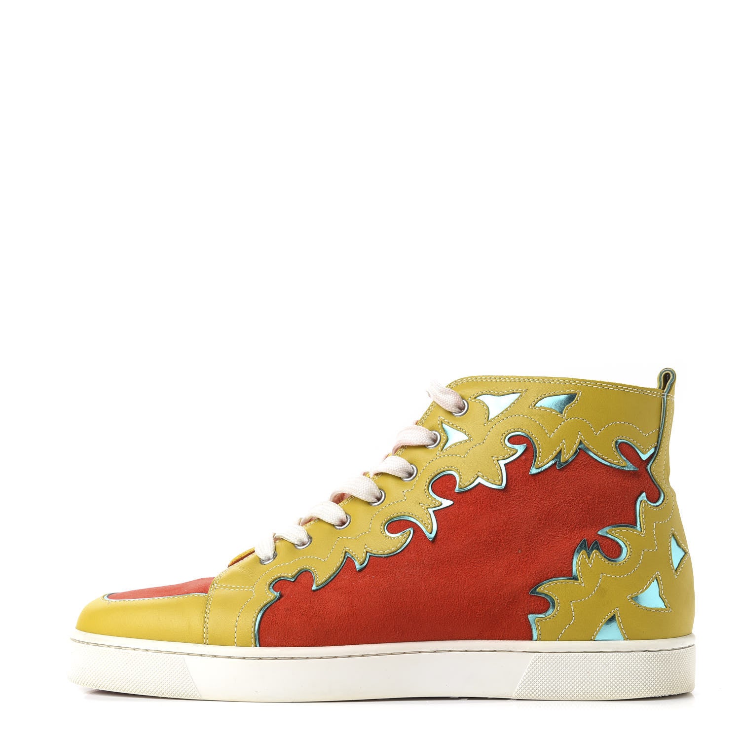 Christian Louboutin Calfskin Suede Mens Arizona High Top Flat Sneakers 43.5 Version Corazon 1 of 8