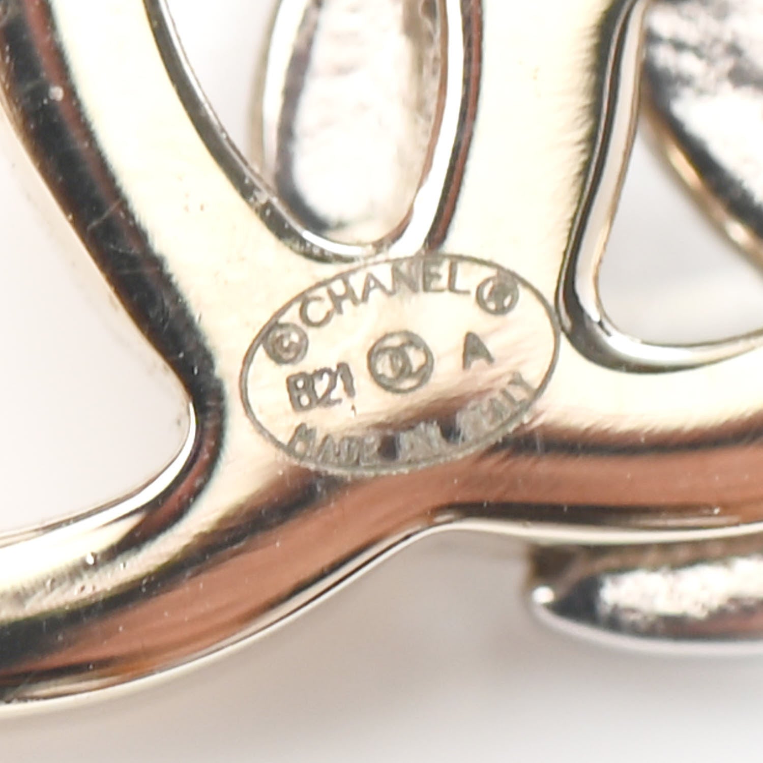Chanel Crystal Double CC Earrings Gold Silver 4 of 4
