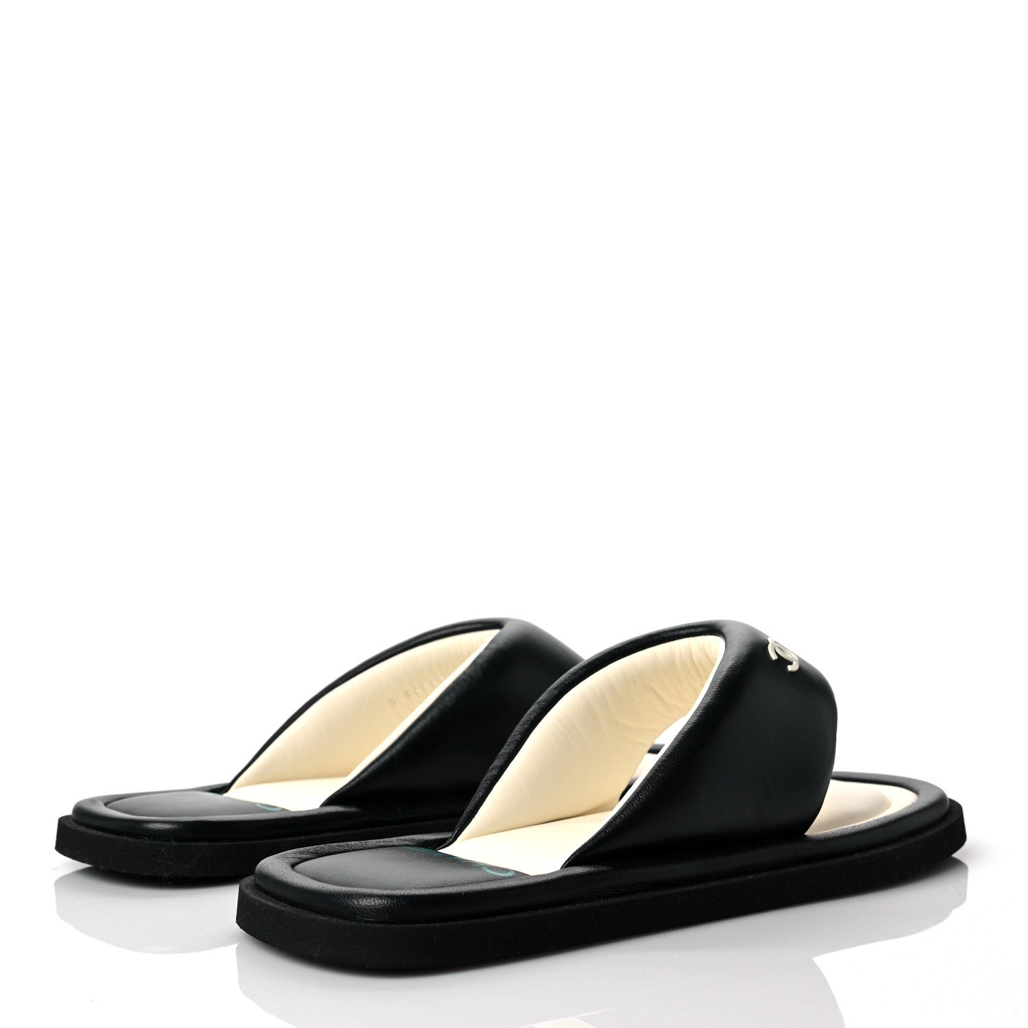 Chanel Lambskin Padded Pool Thong Sandals 40 Black 4 of 9
