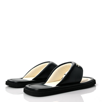 Chanel Lambskin Padded Pool Thong Sandals 40 Black 4 of 9