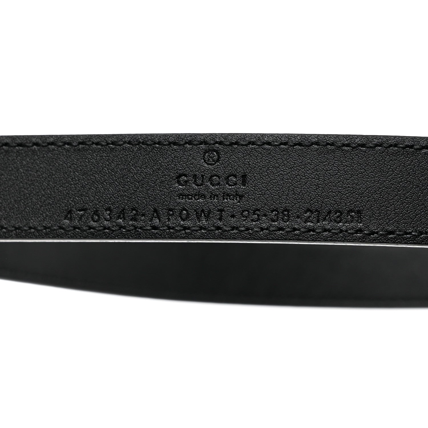 Gucci Calfskin Pearl Double G 20mm Belt 95 38 Black Cream 5 of 6