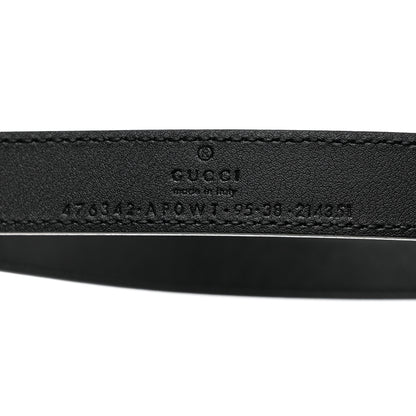 Gucci Calfskin Pearl Double G 20mm Belt 95 38 Black Cream 5 of 6