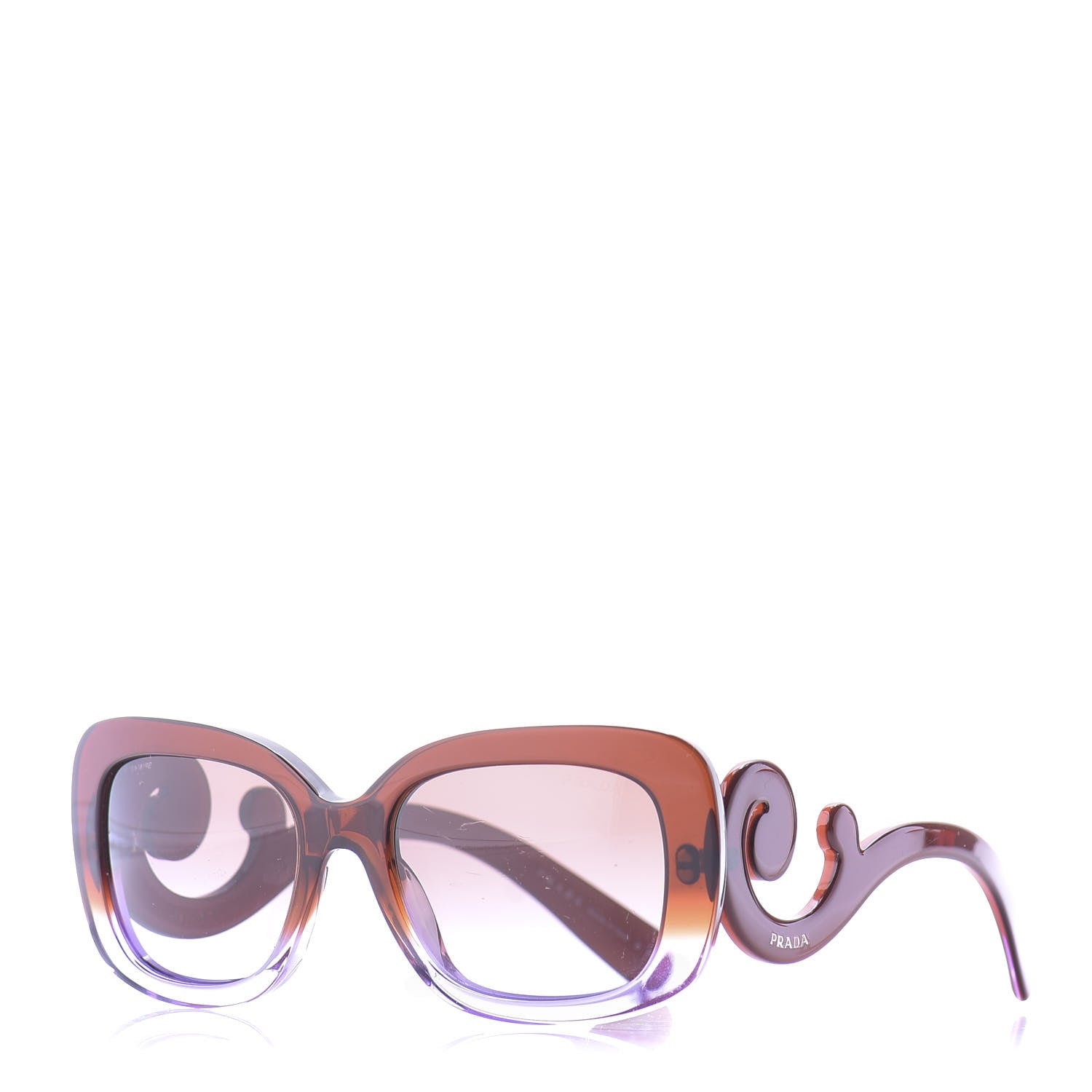Prada Acetate Baroque Sunglasses SPR 27O Purple Havana 1 of 9