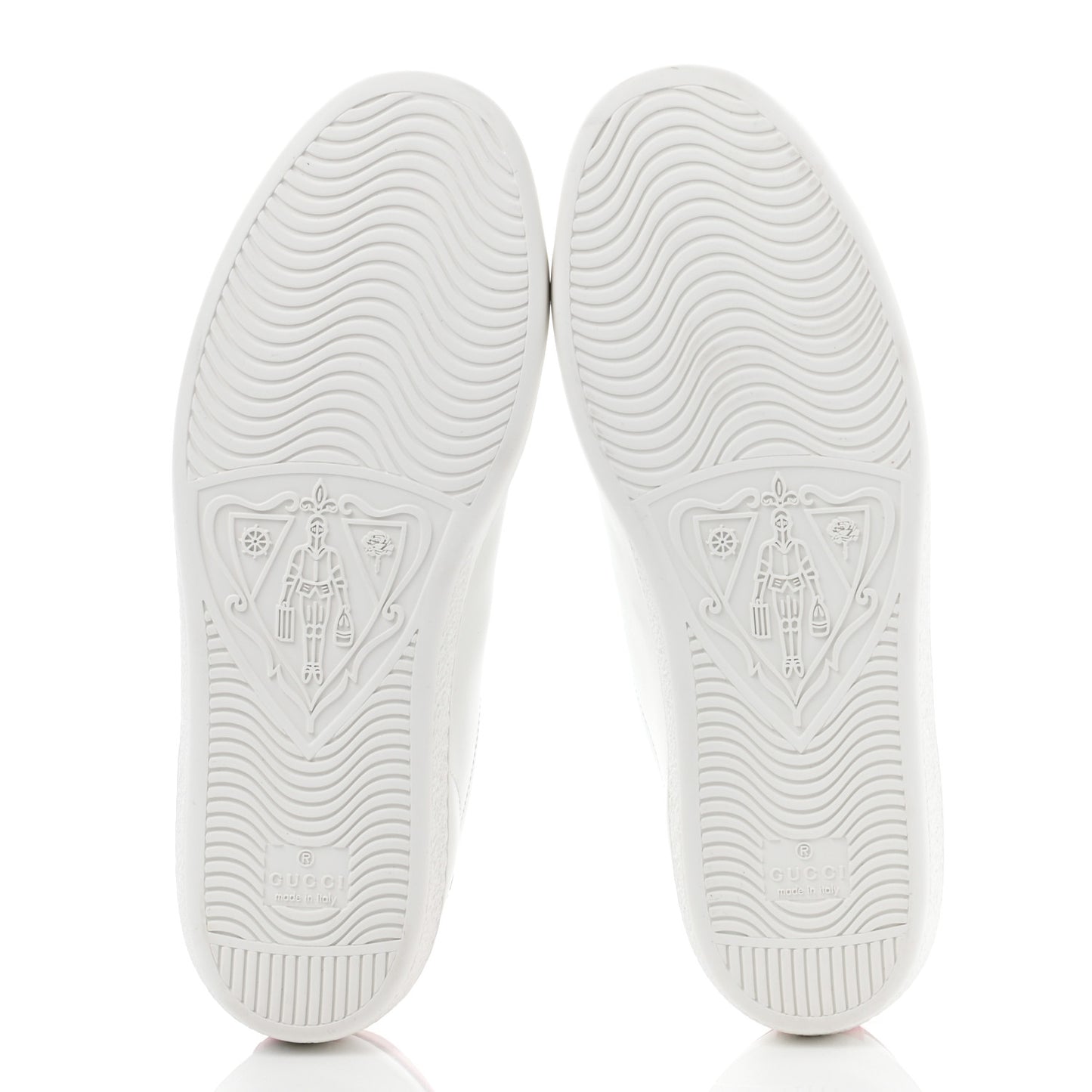 Calfskin Interlocking G Perforated Womens Ace Sneakers 37.5 White Wild Rose