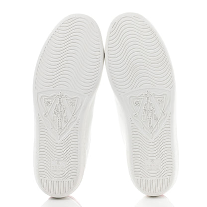 Gucci Calfskin Interlocking G Perforated Womens Ace Sneakers 37.5 White Wild Rose 5 of 9
