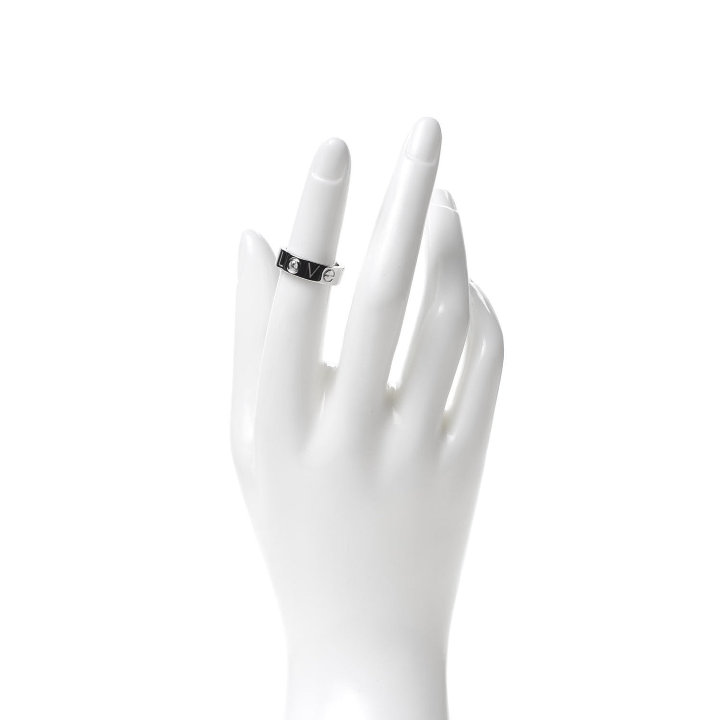 18K White Gold Diamond 5.5mm Christmas LOVE Ring 49 4.75
