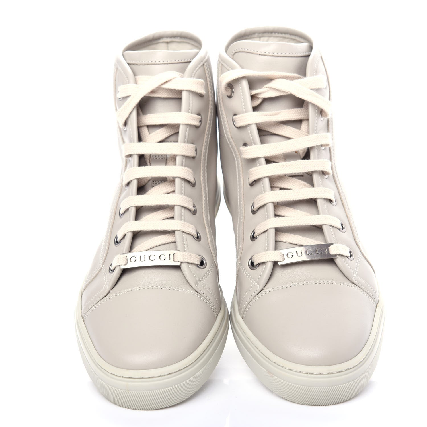 Gucci Calfskin Womens High Top Sneakers 37.5 Mystic White 5 of 11