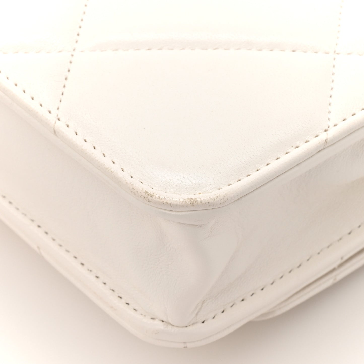 Lambskin Quilted Chanel 19 Wallet On Chain WOC White