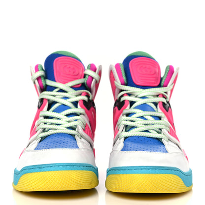 Gucci Demetra Womens Basket High Top Sneakers 38.5 Great White Bright Splash Loess 2 of 7