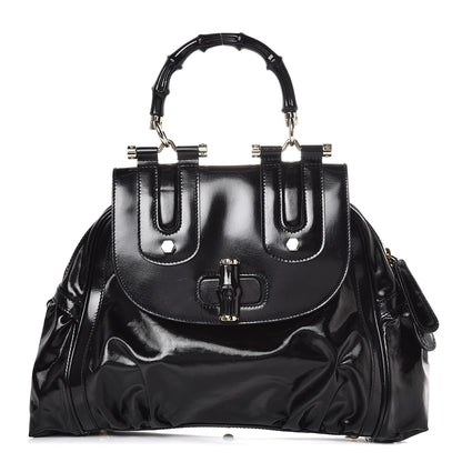 Gucci Dialux Pop Bamboo Top Handle Tote Black 1 of 12