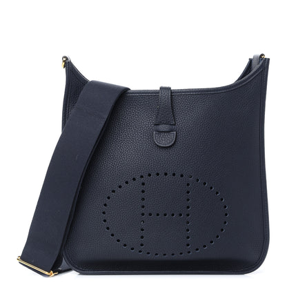 Hermes Taurillon Clemence Evelyne III PM Bleu Nuit 1 of 9