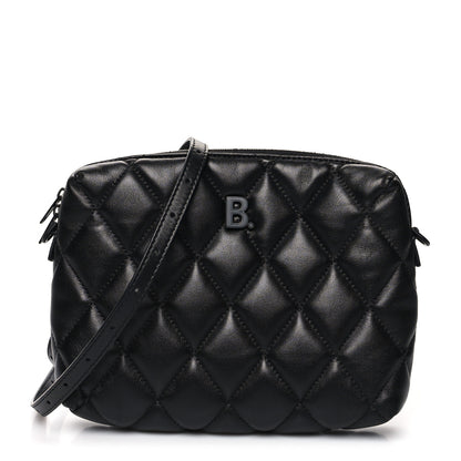 Balenciaga Nappa Calfskin Quilted Touch B Camera Shoulder Bag Black 1 of 11