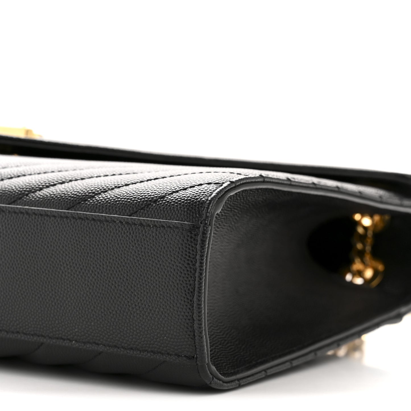 Grain De Poudre Matelasse Chevron Large Monogram Satchel Black