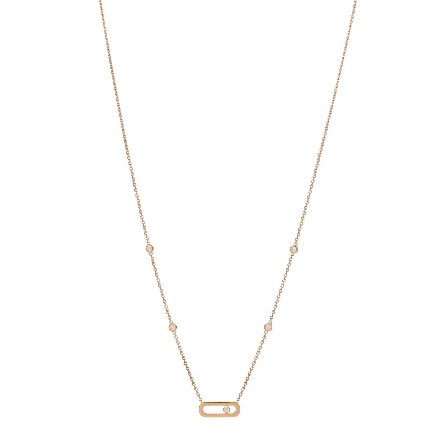 18K Rose Gold Diamond Move Uno Necklace