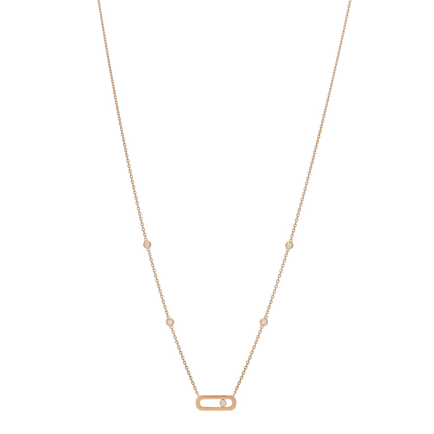 Messika 18K Rose Gold Diamond Move Uno Necklace 1 of 4