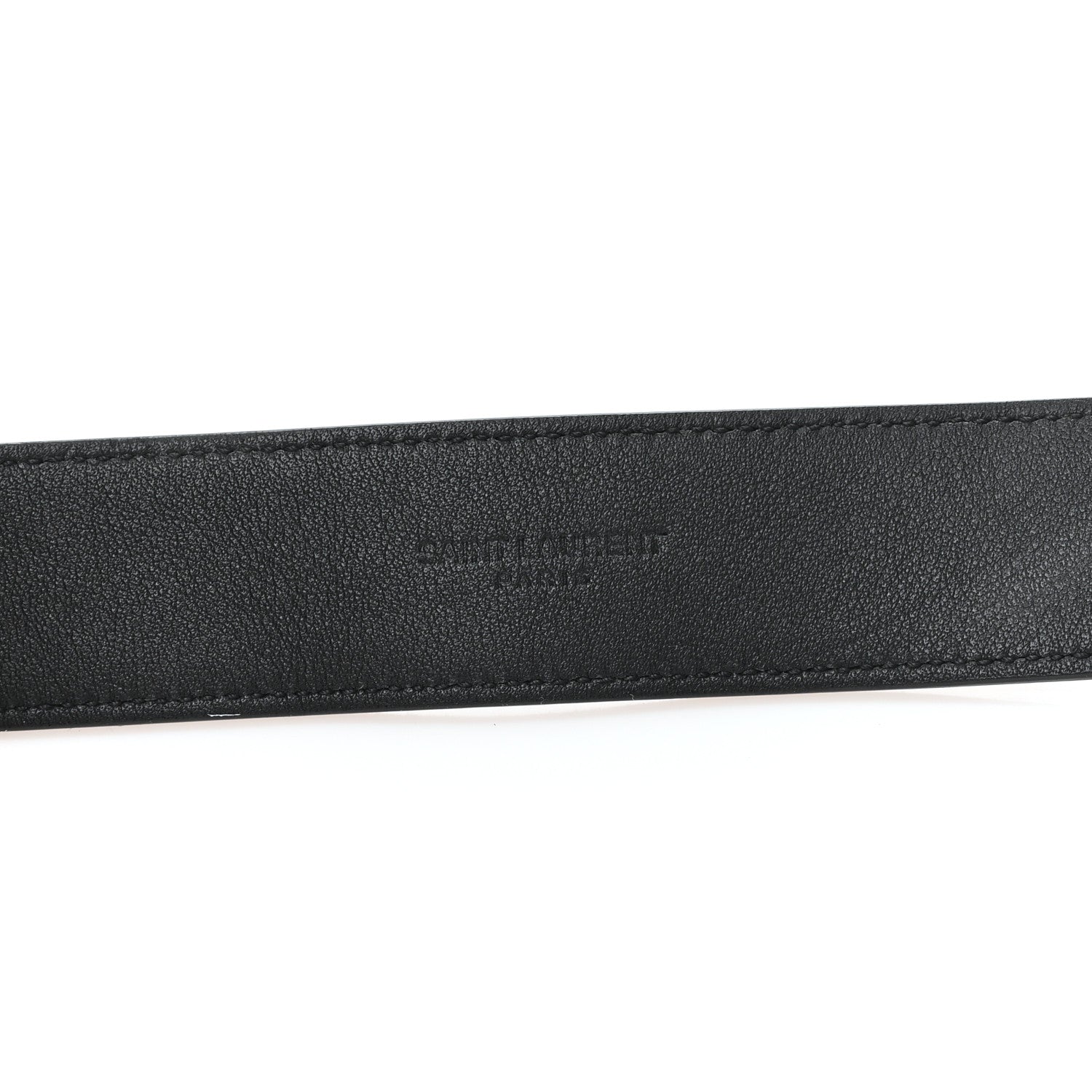 Saint Laurent Suede Monogram Square Buckle Belt 80 32 Black 3 of 5