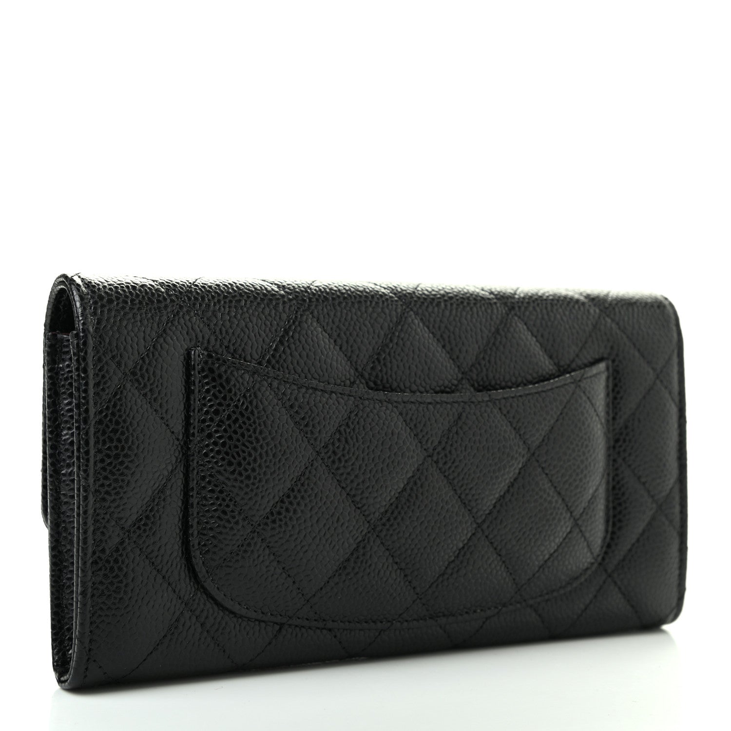 Chanel Caviar Quilted Large Gusset Flap Wallet Black 3 of 8