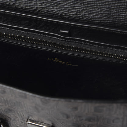 3.1 Phillip Lim 3.1 Turtle Embossed Medium Pashli Satchel Black 9 of 10