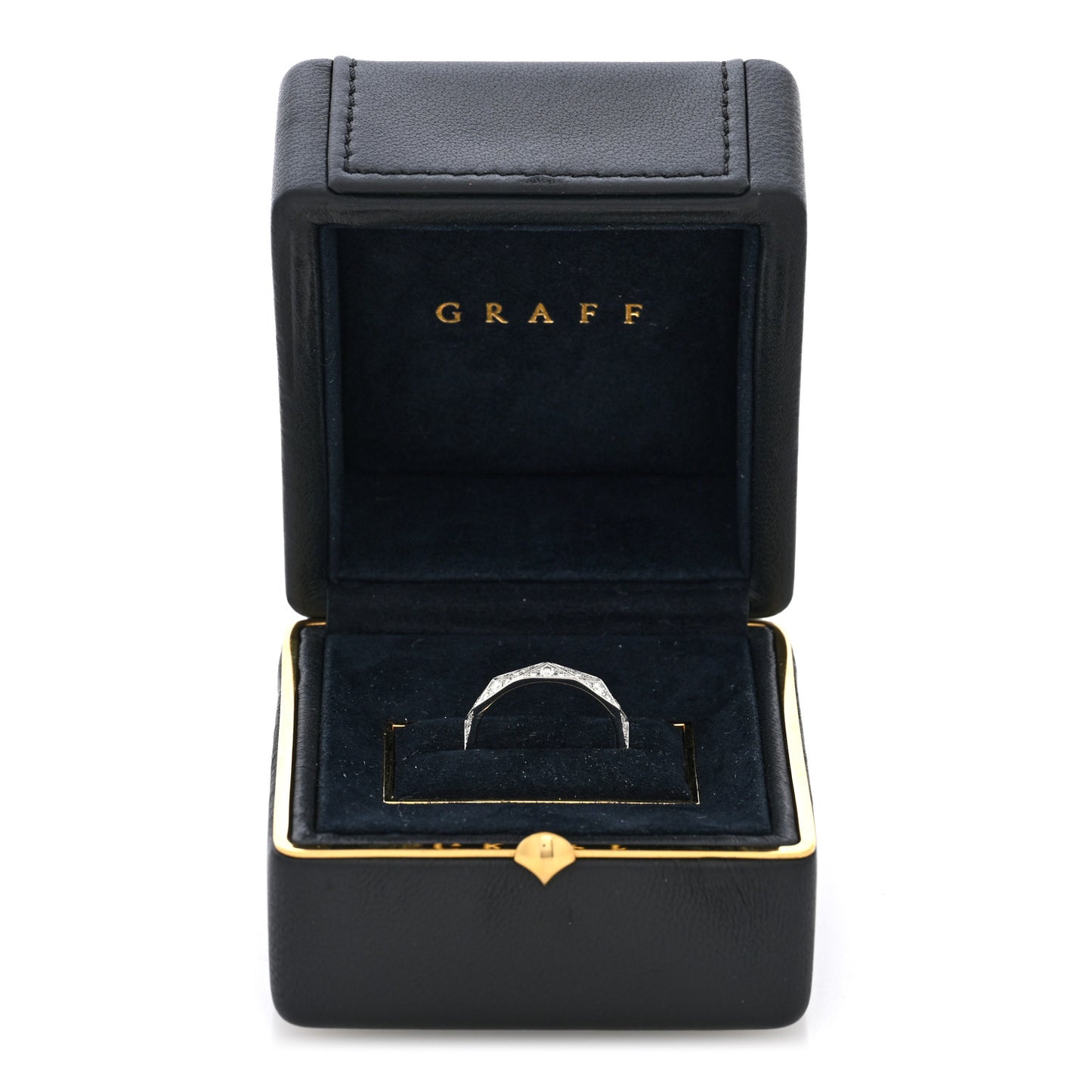 18K White Gold Diamond Laurence Graff Signature Band Ring 57 7.75