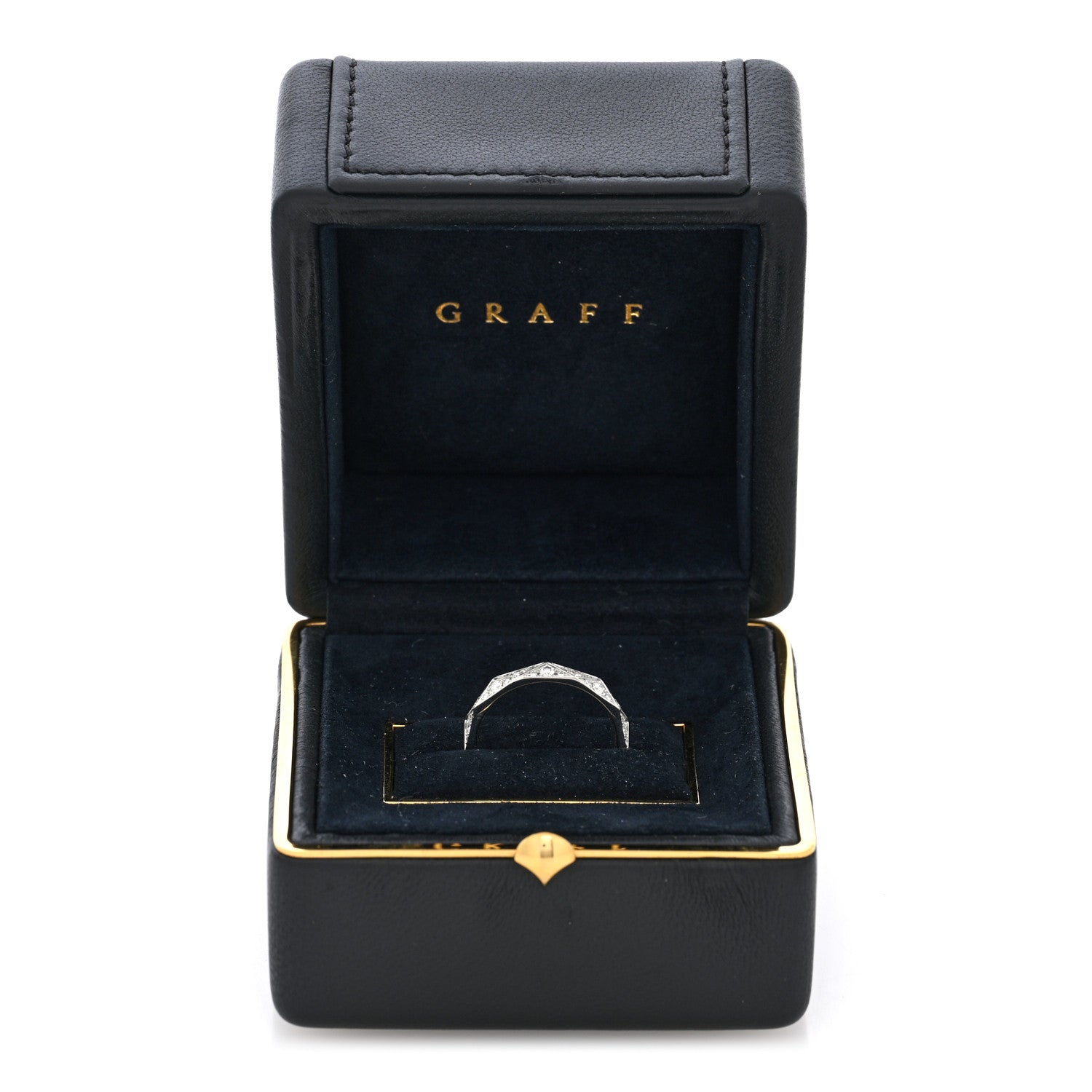 Graff 18K White Gold Diamond Laurence Graff Signature Band Ring 57 7.75 7 of 7