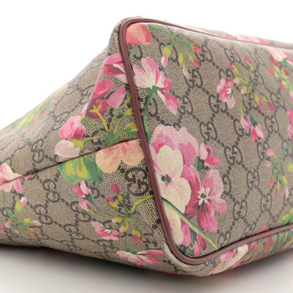 Gucci GG Supreme Monogram Blooms Medium Zippered Tote Beige Multicolor Dry Rose 9 of 12