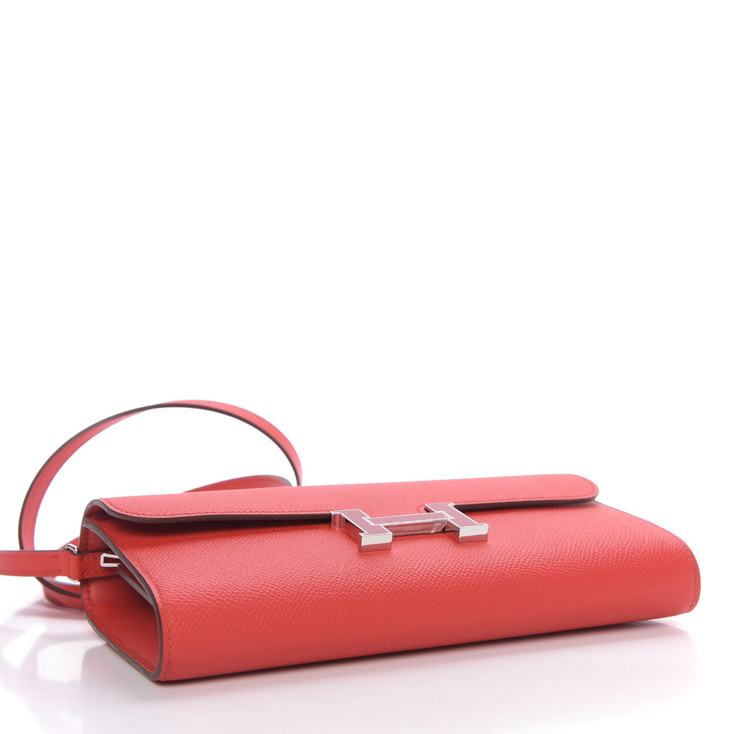 Epsom Enamel Constance Wallet To Go Rouge De Coeur Rubis