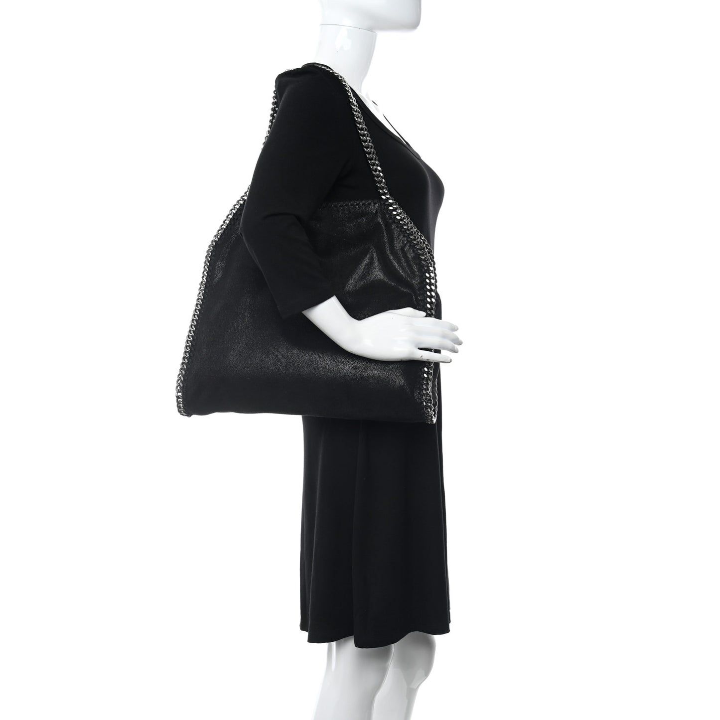 Shaggy Deer Falabella Fold Over Tote Black