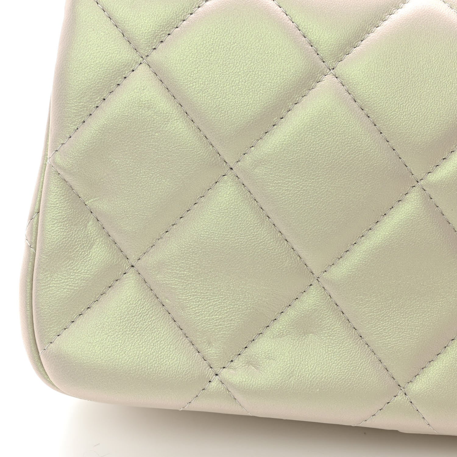 Chanel Pearly Lambskin Quilted Pearl Small Flap Light Grey 11 of 12