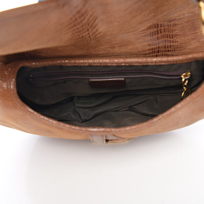 Christian Dior Lizard Saddle Bag Brown 4 of 9