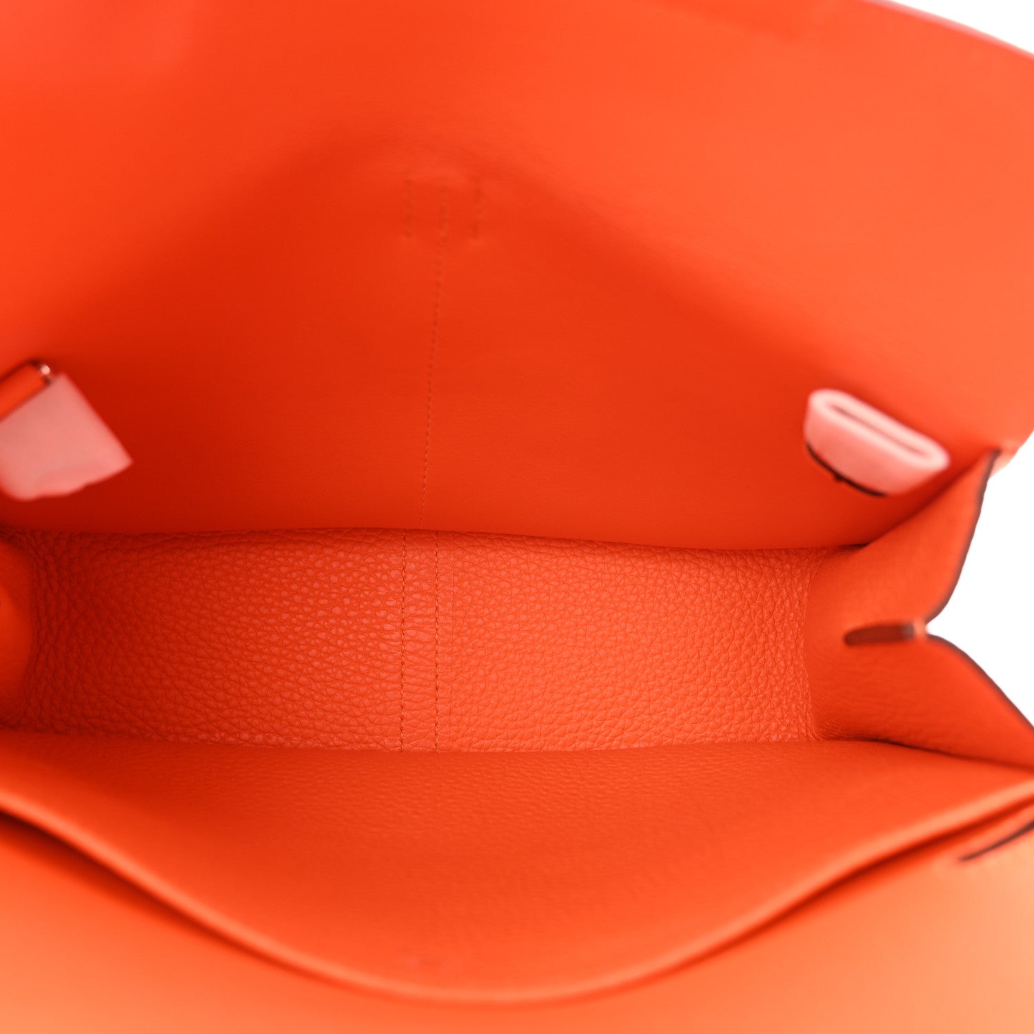 Hermes Taurillon Clemence Halzan 25 Orange Minium 5 of 13