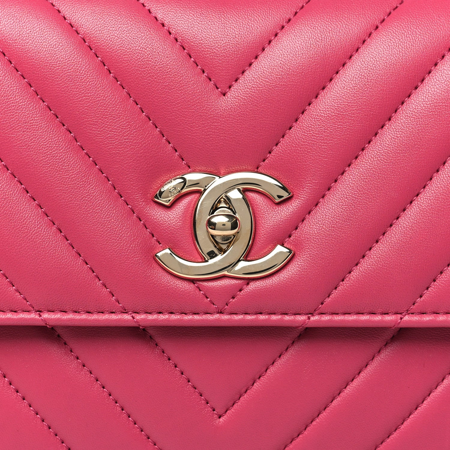 Chanel Lambskin Chevron Quilted Small Trendy CC Dual Handle Flap Bag Pink 9 of 11