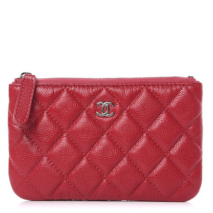 Chanel Caviar Quilted Small Cosmetic Case Dark Pink 1 of 8