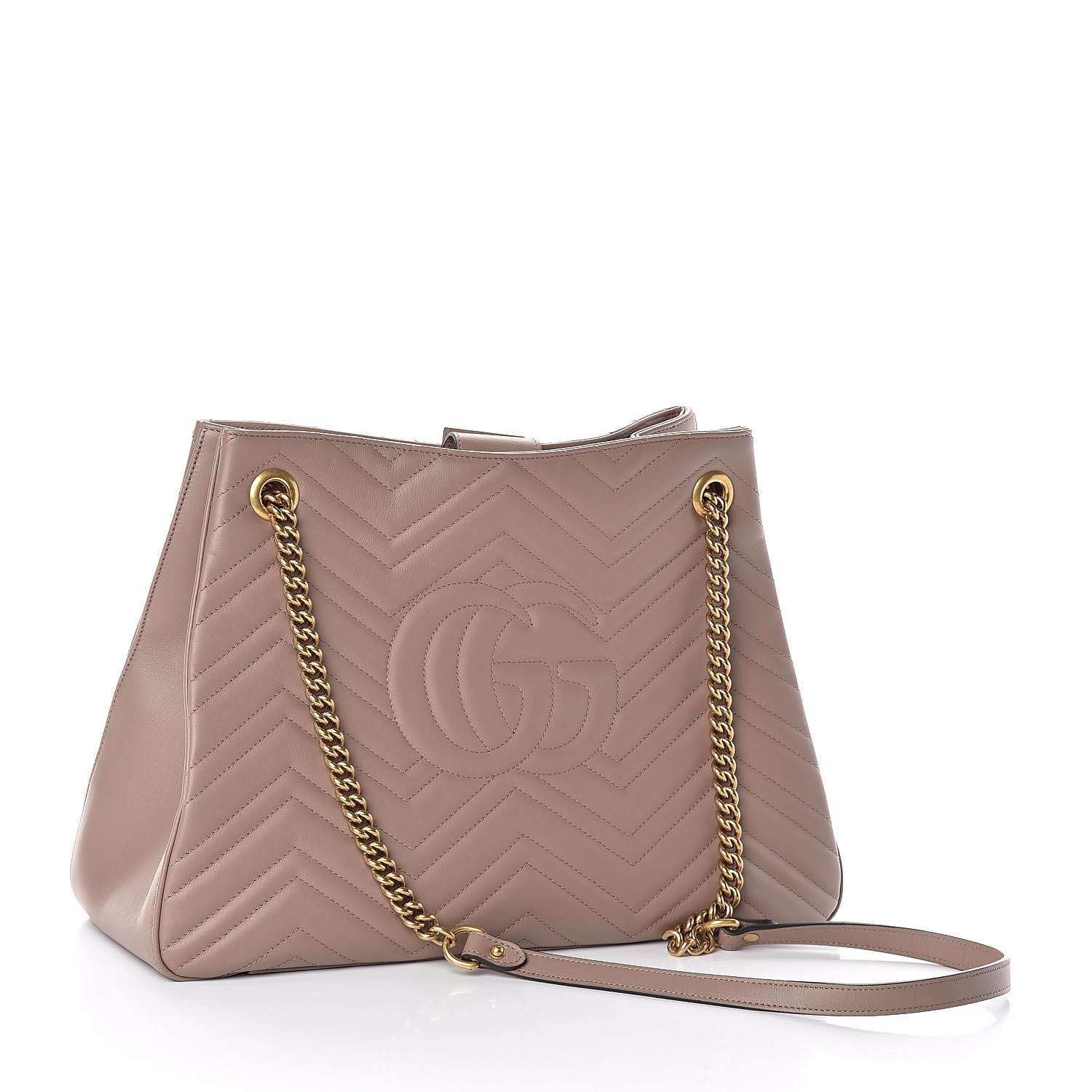 Gucci Calfskin Matelasse Medium GG Marmont Shoulder Tote Bag Porcelain Rose 3 of 9
