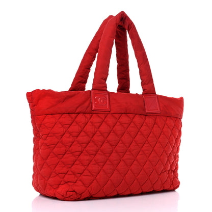 Chanel Nylon Quilted Medium Coco Cocoon Tote Red 3 of 17
