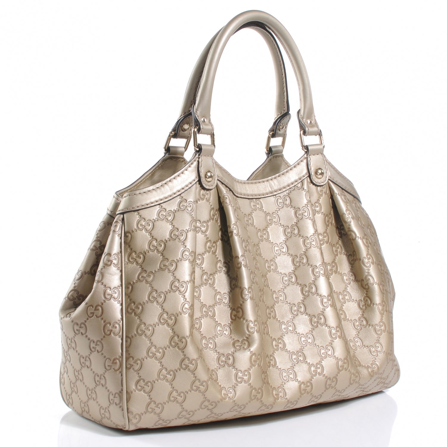 Gucci Guccissima Medium Sukey Tote Champagne 3 of 8