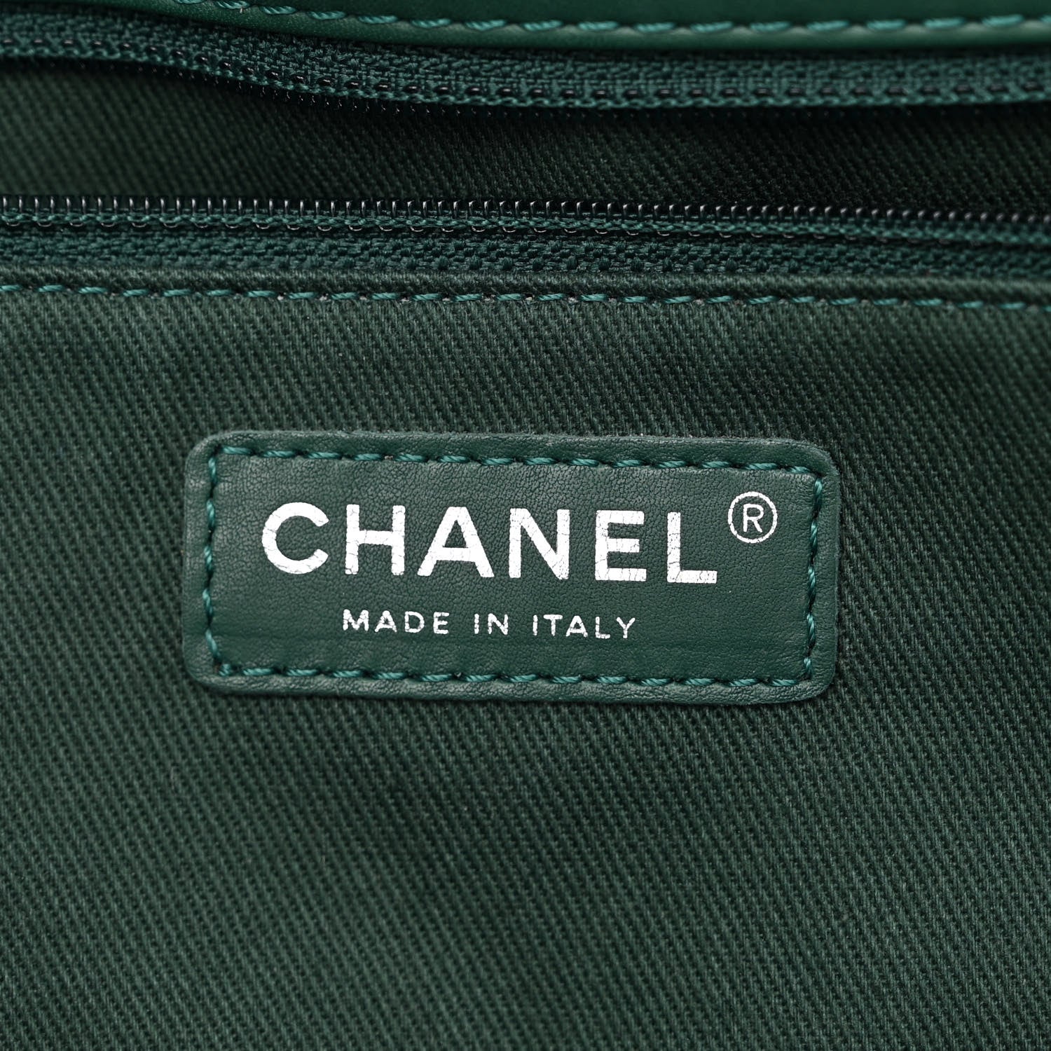 Chanel Calfskin Quilted Large Shopping In Chains Tote Green 6 of 14