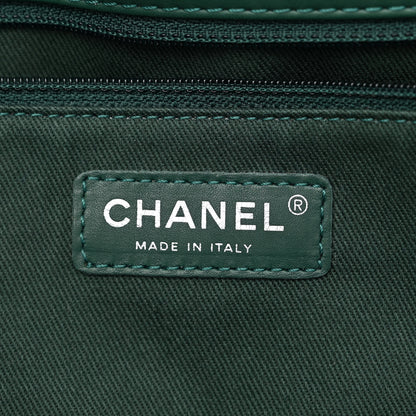 Chanel Calfskin Quilted Large Shopping In Chains Tote Green 6 of 14