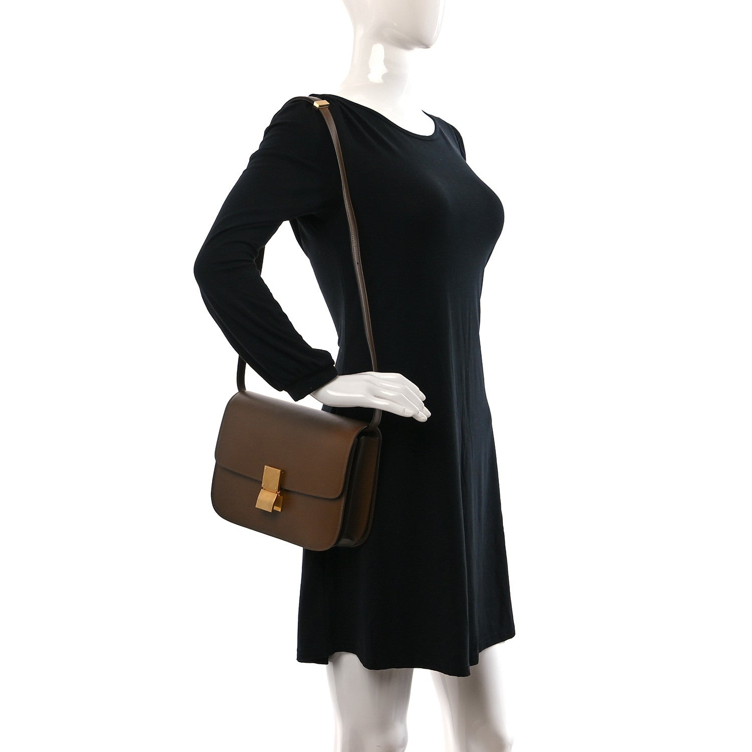 Celine Box Calfskin Medium Classic Box Flap Bag Camel 3 of 12